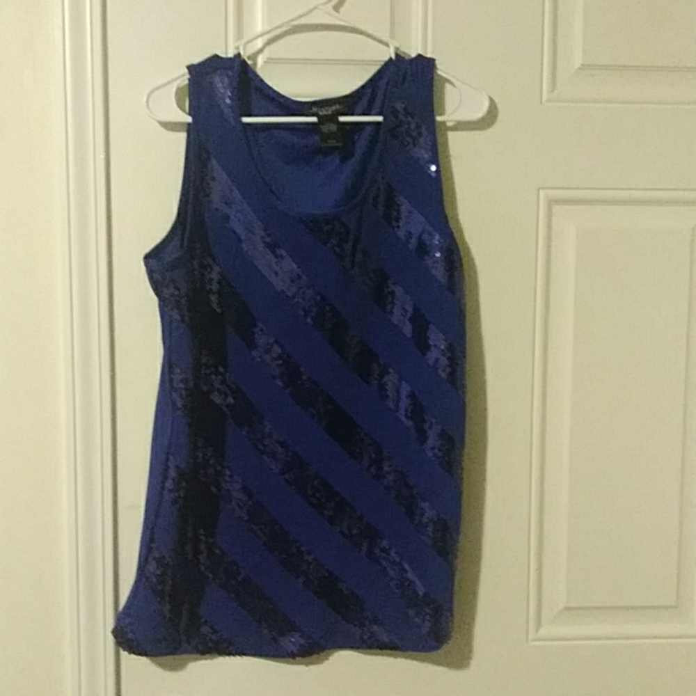 Sequined tan top